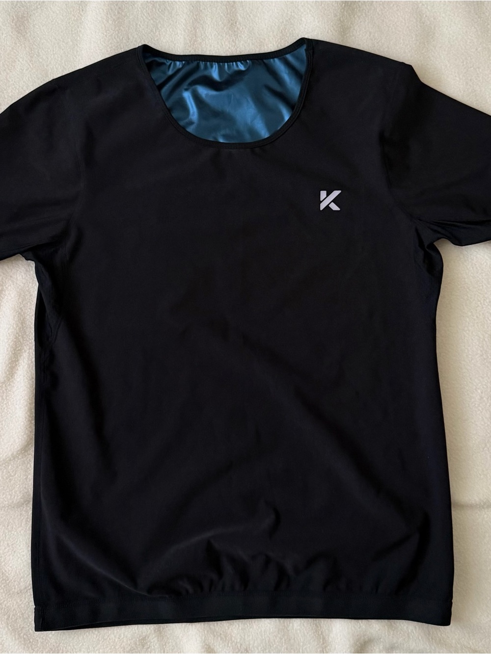 K Brand Sauna Sweat Workout Shirt Women's Size XL Black Neoprene